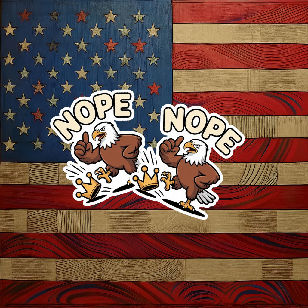 Nope Eagle No Kings Sticker