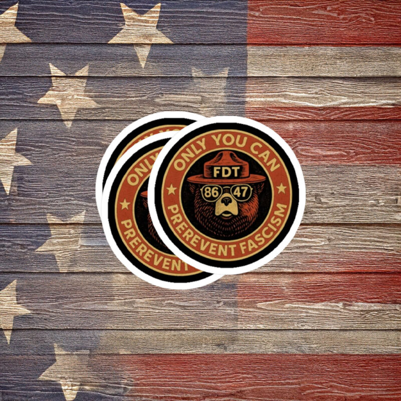 Only You Can Prevent Fascism FDT 8647 Bear Sticker