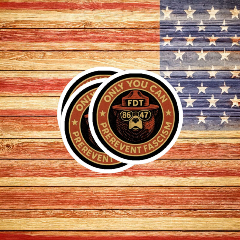 Only You Can Prevent Fascism FDT 8647 Bear Sticker