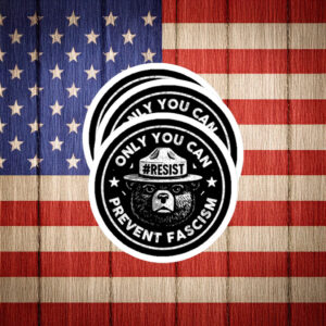 Only You Can Prevent Fascism Resist Bear Sticker