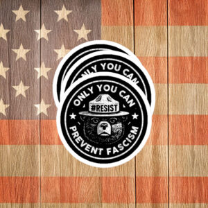 Only You Can Prevent Fascism Resist Bear Sticker