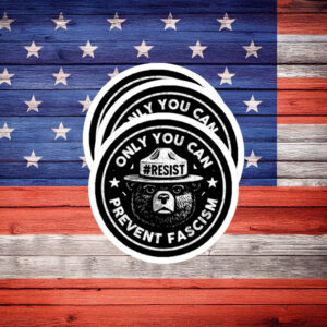 Only You Can Prevent Fascism Resist Bear Sticker
