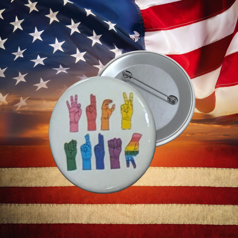Rainbow Protest Hands Equality Button Pin