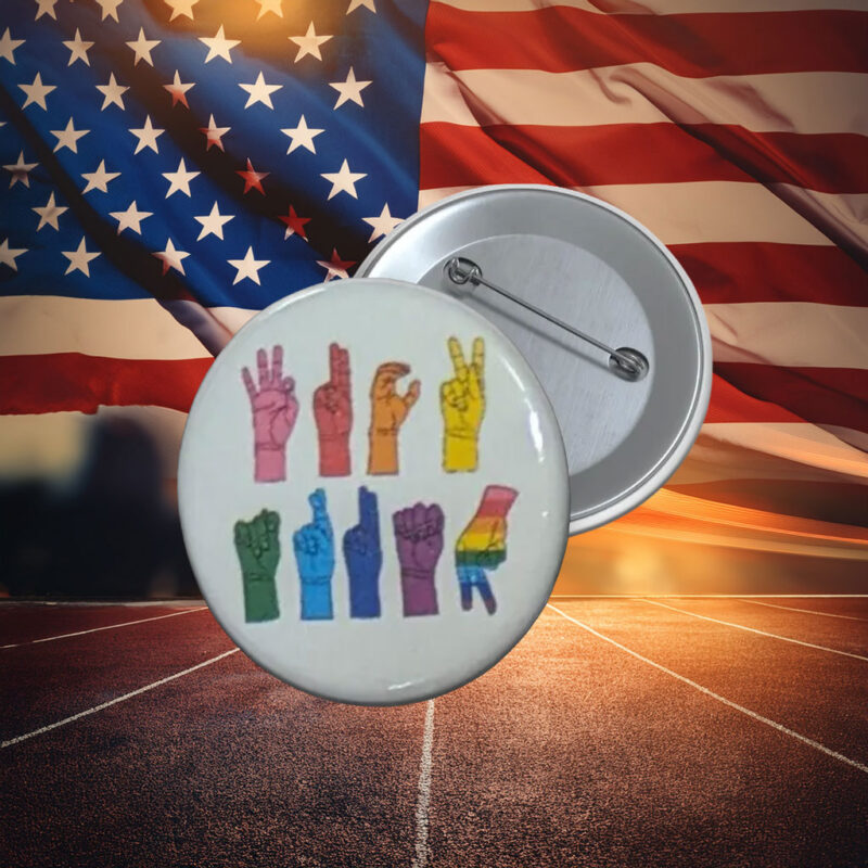 Rainbow Protest Hands Equality Button Pin