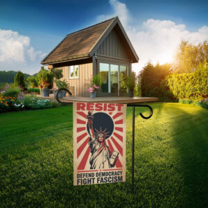 Resist Defend Democracy Garden Flag