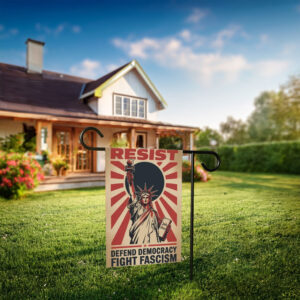 Resist Defend Democracy Garden Flag