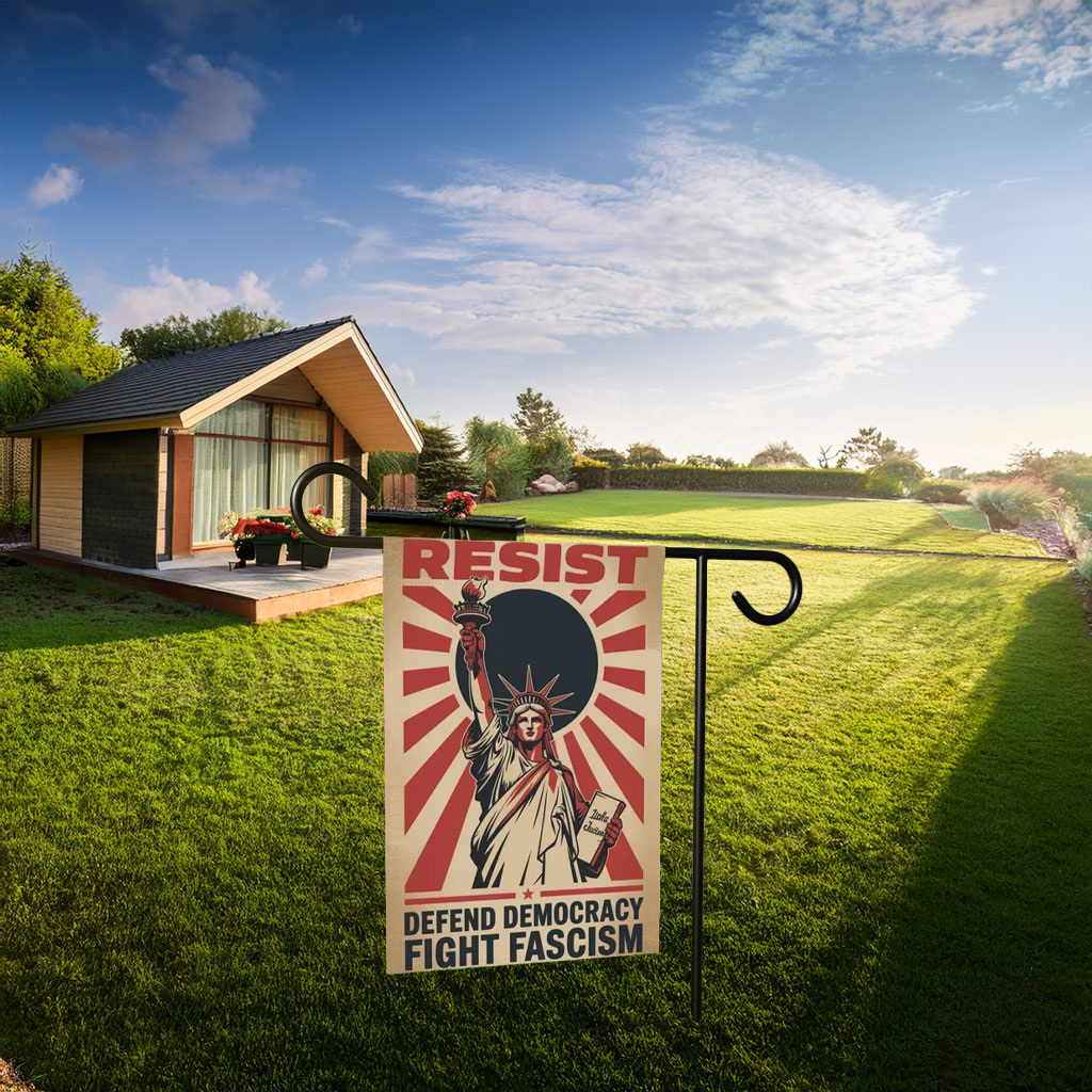 Resist Defend Democracy Garden Flag