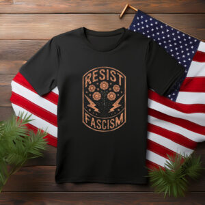 Resist Fascism Floral Badge Shirt