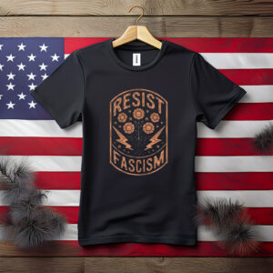 Resist Fascism Floral Badge Shirt