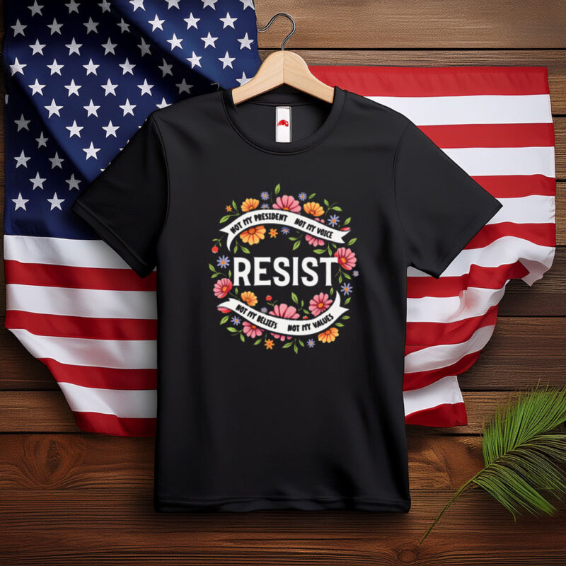Resist Floral Wreath Protest Shirt