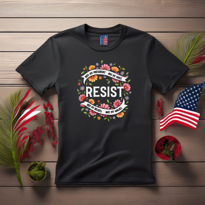 Resist Floral Wreath Protest Shirt