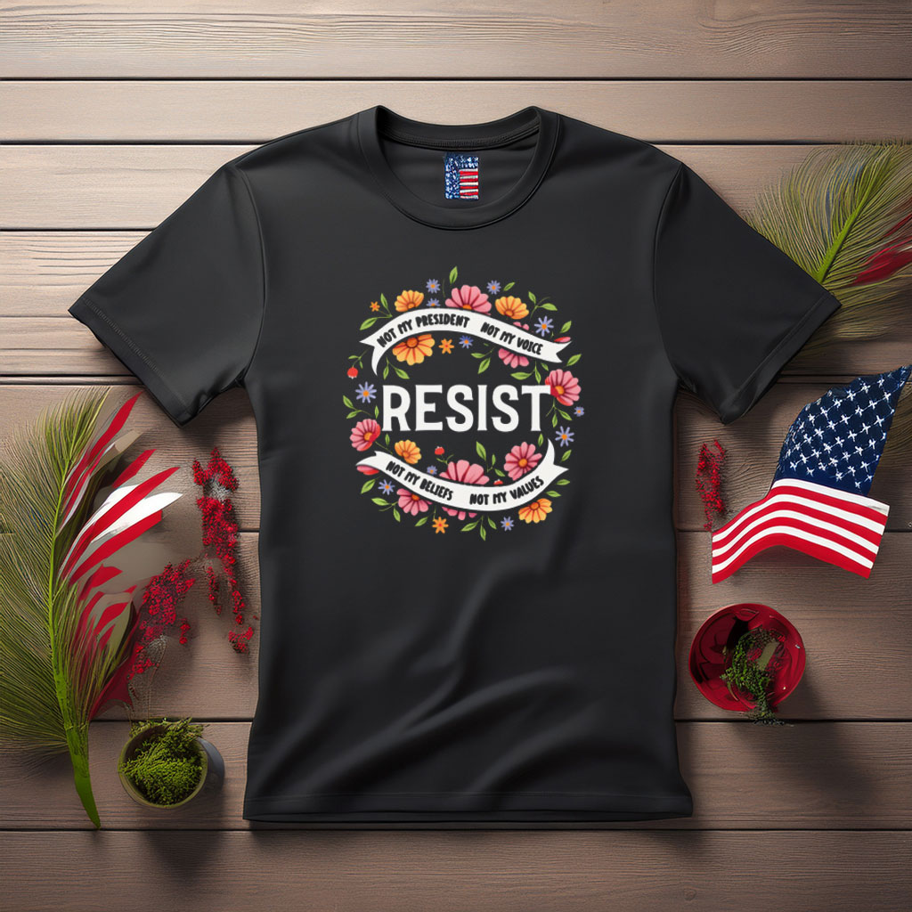 Resist Floral Wreath Protest Shirt