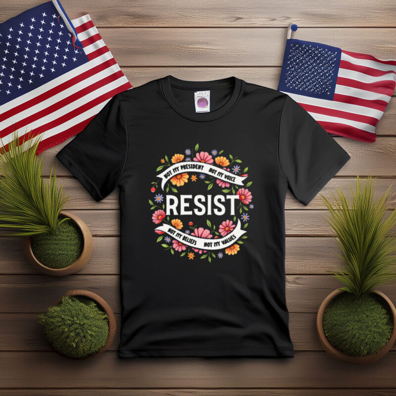 Resist Floral Wreath Protest Shirt