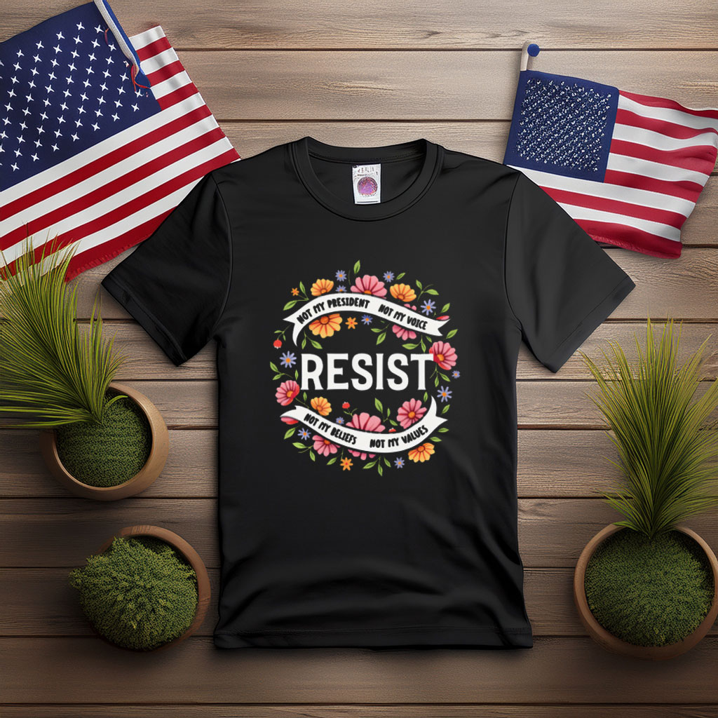 Resist Floral Wreath Protest Shirt