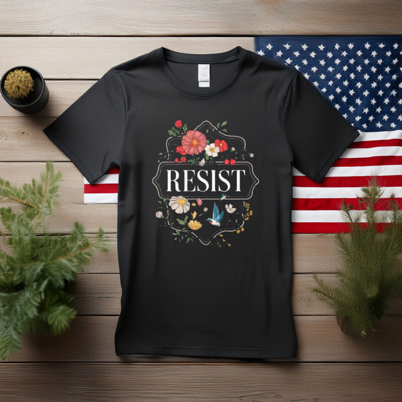 Resist Floral Wreath Shirt