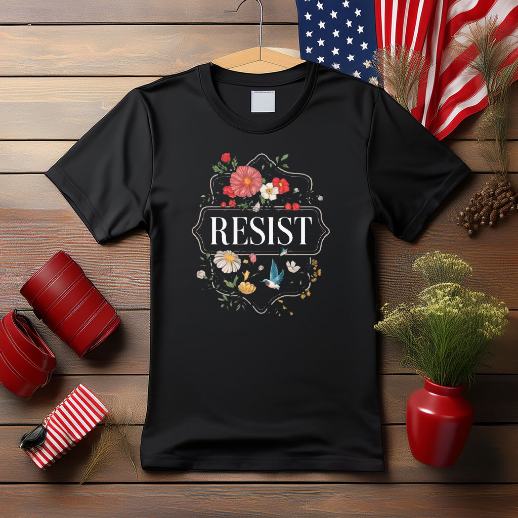 Resist Floral Wreath Shirt