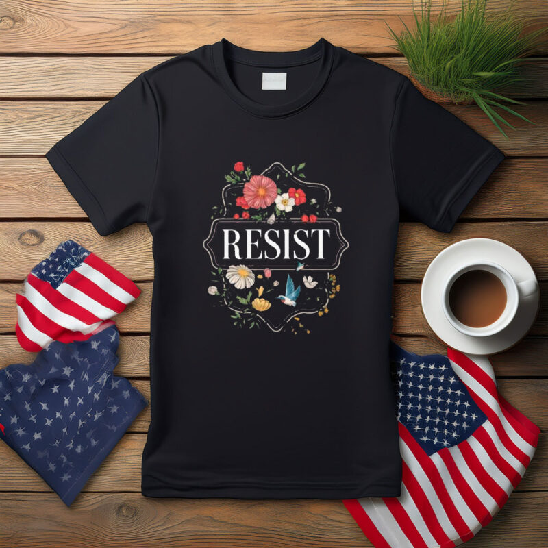 Resist Floral Wreath Shirt