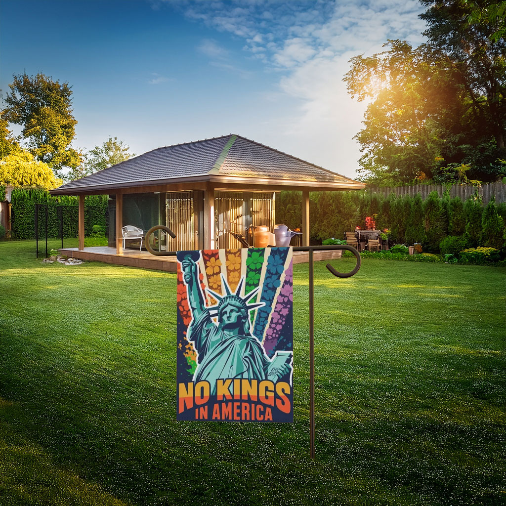 Statue of Liberty No Kings Garden Flag