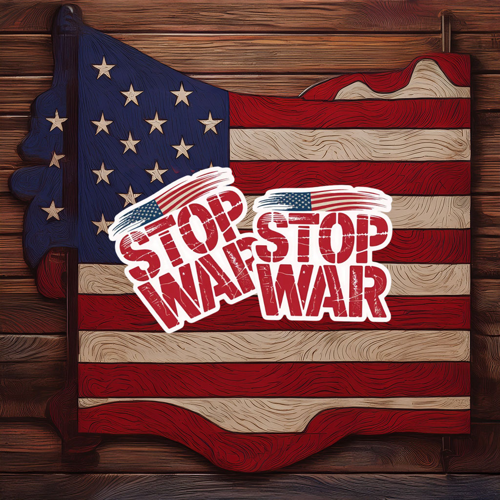 Stop War Patriotic Flag Sticker