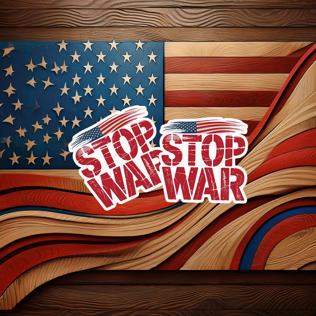 Stop War Patriotic Flag Sticker