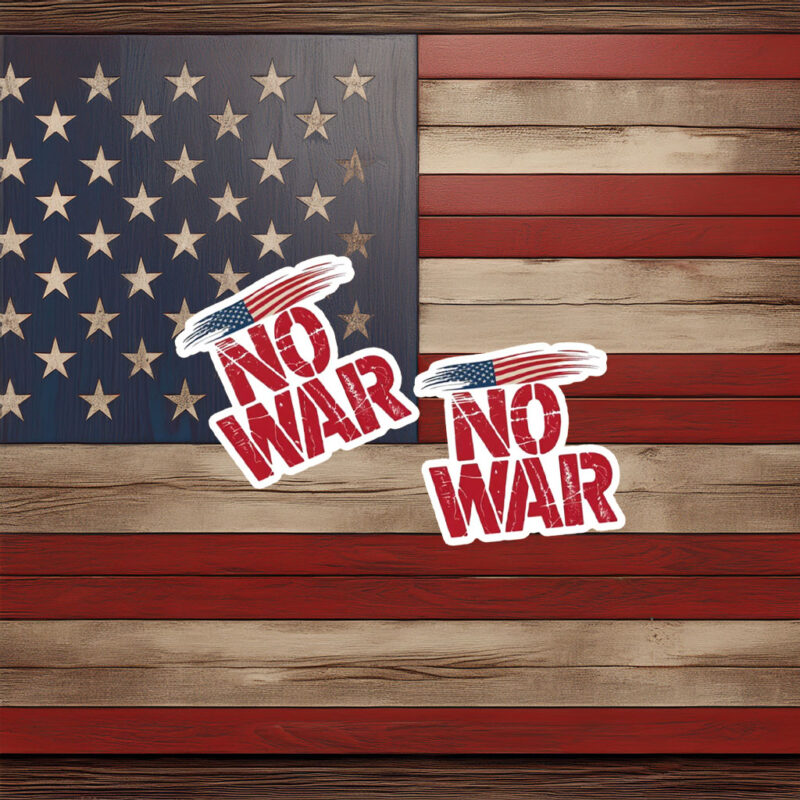 USA Flag No War Sticker