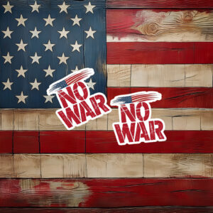 USA Flag No War Sticker