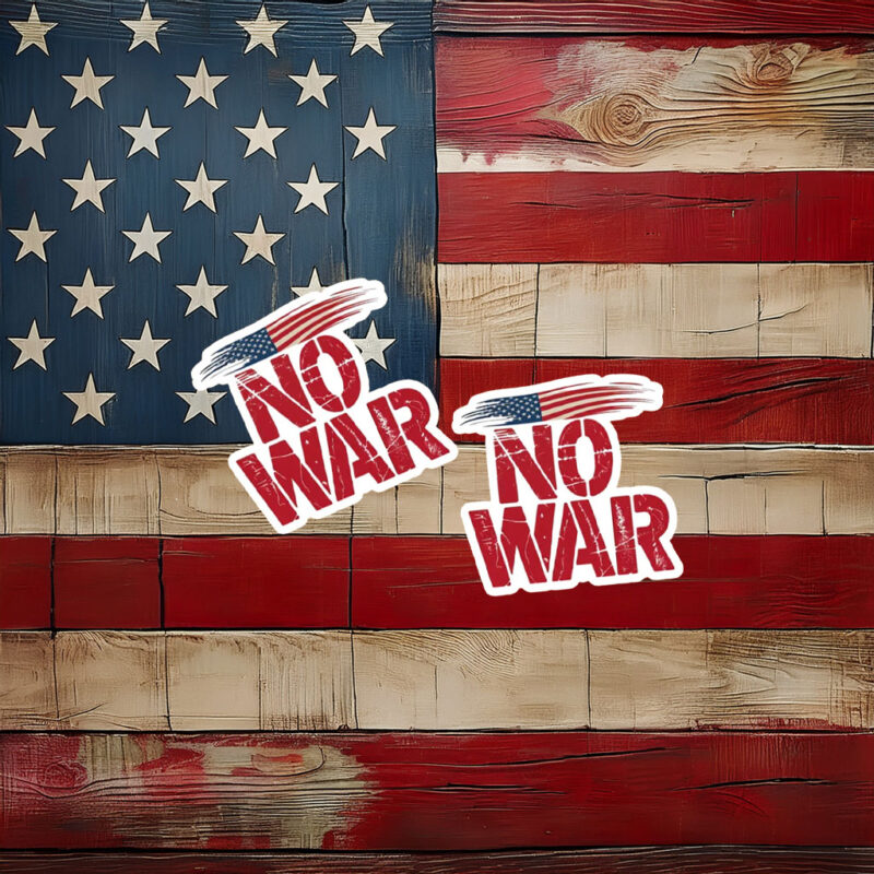 USA Flag No War Sticker