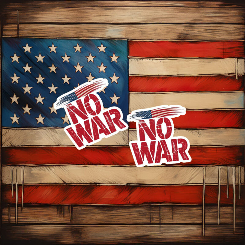 USA Flag No War Sticker