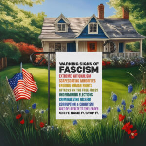 Warning Signs of Fascism Garden Flag
